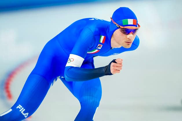 2026-02-13 - Milano Cortina 2026 Winter Olympics 10000m Men MILAN, ITALY - FEBRUARY 13: Riccardo Lorello of Italy during the 10000m Men on the Milano Cortina 2026 Winter Olympics at the Milano Speed skating, Eisschnelllauf Arena on February 13, 2026 in Milan, Italy Milan Milano Speed Skating Arena Italy Content not available for redistribution in The Netherlands directly or indirectly through any third parties. Copyright: xAndrexWeeningx