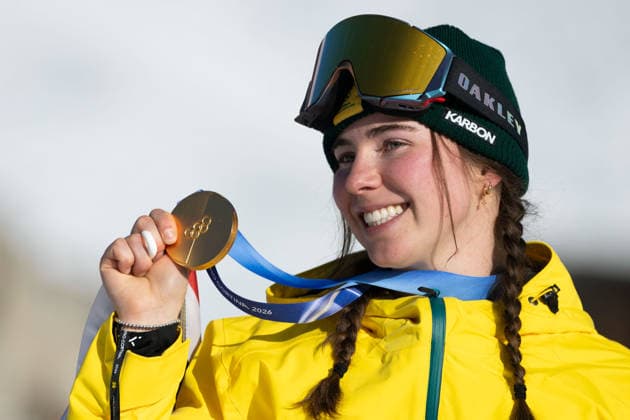 OLYMPICS - Winter Olympic Games, Olympische Spiele, Olympia, OS Milano Cortina 2026 LIVIGNO,ITALY,13.FEB.26 - OLYMPICS, SNOWBOARD - Winter Olympic Games Milano Cortina 2026, Snowboard Cross, women medal ceremony. Image shows Josie Baff (AUS). Keywords: medal.  GEPAxpictures xWolfgangxGrebien
