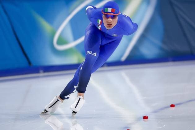 MILAN , 13-02-2026 , Milano Speed skating, Eisschnelllauf Stadium , Olympic Winter games, Winterspiele,Spiele, Summer games 2026 - Speed Skating 10000m men, Picture shows Riccardo Lorello Olympic Winter Games 2026 - Speed Skating 10000m men  x201557828x Copyright: