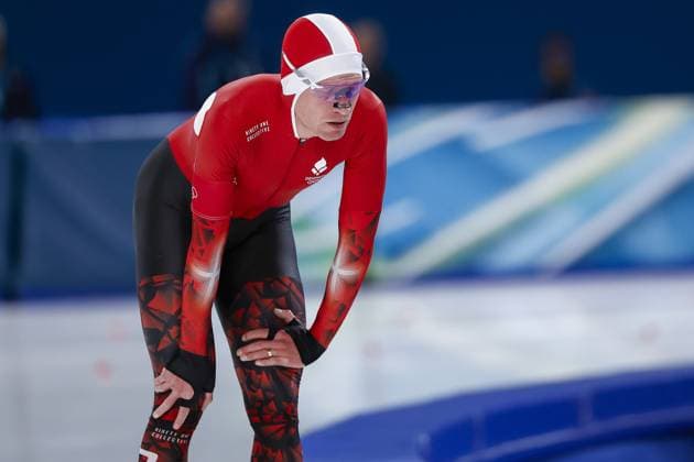 MILAN , 13-02-2026 , Milano Speed skating, Eisschnelllauf Stadium , Olympic Winter games, Winterspiele,Spiele, Summer games 2026 - Speed Skating 10000m men, Picture shows Viktor Hald Thorup quit de race Olympic Winter Games 2026 - Speed Skating 10000m men  x201557843x Copyright: