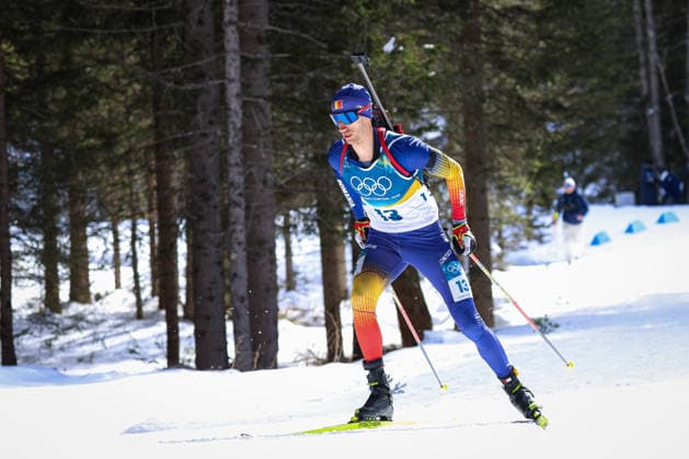 Antholz, Italien 13. Februar 2026: Biathlon Sprint Männer 10 km - Olympia 2026 Im Bild: George Coltea (ROU) Anterselva Biathlon Arena *** Antholz, Italy 13 February 2026 Biathlon Sprint Men 10 km Olympia 2026 Pictured George Coltea ROU Anterselva Biathlon Arena Copyright: xFotostandx xHettichx