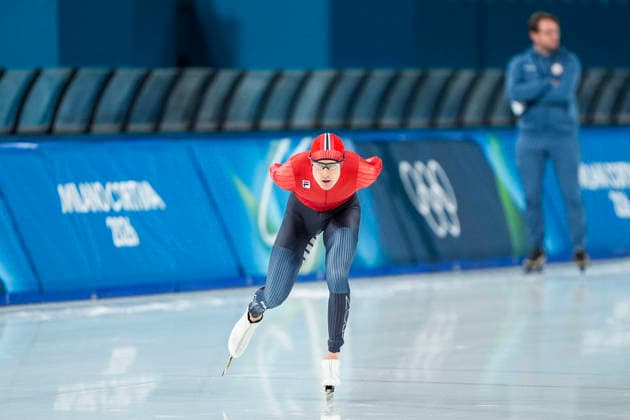 2026-02-13 - Milano Cortina 2026 Winter Olympics 10000m Men MILAN, ITALY - FEBRUARY 13: Sigurd Henriksen of Norway during the 10000m Men on the Milano Cortina 2026 Winter Olympics at the Milano Speed skating, Eisschnelllauf Arena on February 13, 2026 in Milan, Italy Milan Milano Speed Skating Arena Italy Content not available for redistribution in The Netherlands directly or indirectly through any third parties. Copyright: xAndrexWeeningx