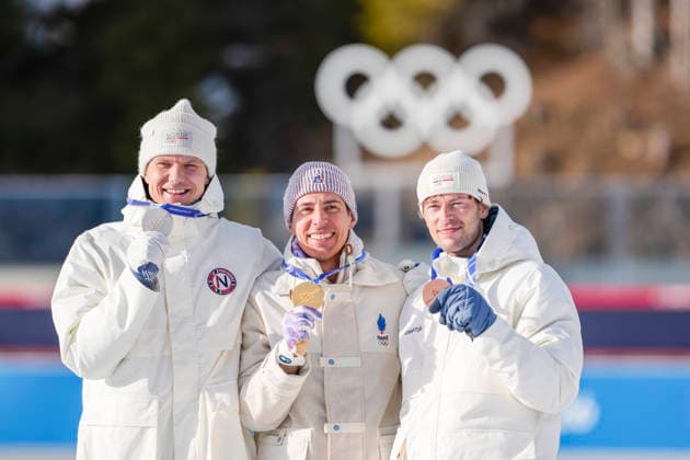 Winter Olympics in Milan Cortina 2026 Milan, Italy 20260213. Silver medalist Vetle Sjaastad Christiansen, gold medalist Quentin Fillon Maillet from France and bronze medalist Sturla Holm Laegreid on the podium after the men s 10 km sprint in biathlon during the Winter Olympics in Milan Cortina 2026. Photo: Heiko Junge NTB Milano Italy EDITORIAL USE ONLY. RESTRICTED USE FOR BETTING COMPANIES Ref:_SPO34ipP0bjxjQ.jpg *** Winter Olympics in Milan Cortina 2026 Milan, Italy 20260213 Silver medalist Vetle Sjaastad Christiansen, gold medalist Quentin Fillon Maillet from France and bronze medalist Sturla Holm Laegreid on the podium after the men s 10 km sprint in biathlon during the Winter Olympics in Milan Cortina 2026 Photo Heiko Junge NTB Milano Italy EDITORIAL USE ONLY RESTRICTED USE FOR BETTING COMPANIES  Copyright: xHeikoxJungex xNTBx