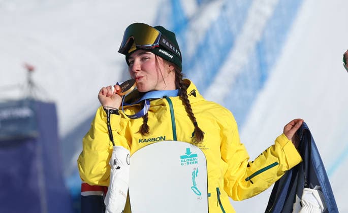 Milano Cortina 2026 - XXV Olympic Winter games, Winterspiele,Spiele, Summer games Livigno - Italy Womans s Snowboard Cross Image Show: Gold Medal BAFF Josie AUS  Copyright: xSergioxBisi IPAxSportx xipa-agency.netx xx IPA_71436341 IPA_Agency_IPA71436341
