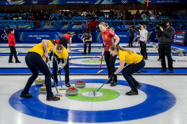 260213 Agnes Knochenhauer, Sofia Scharback and Sara McManus of Sweden compete in a women s round robin curling match between Denmark and Sweden during day 7 of the 2026 Winter Olympics on February 13, 2026 in Cortina. Photo: Joel Marklund BILDBYRAN kod JM JM0791 bbeng curling Olympic Games, Olympische Spiele, Olympia, OS olympics winter olympics os ol olympiska spel vinter-os olympiske leker milano cortina 2026 milan cortina 2026 milano cortina 2026 olympic games milano cortina 2026 winter olympic games milano cortina-os milano cortina-ol vinter-ol dam sverige danmark *** 260213 Agnes Knochenhauer, Sofia Scharback and Sara McManus of Sweden compete in a women s round robin curling match between Denmark and Sweden during day 7 of the 2026 Winter Olympics on February 13, 2026 in Cortina Photo Joel Marklund BILDBYRAN kod JM JM0791 bbeng curling olympic games olympics winter olympics os ol olympiska spel vinter os olympiske leker milano cortina 2026 milan cortina 2026 milano cortina 2026 olympic games milano cortina 2026 winter olympic games milano cortina os milano cortina ol vinter ol dam sverige danmark  Copyright: JOELxMARKLUND BB260213JM083