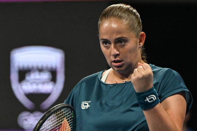 Qatar TotalEnergies Open 2026 - Day Six DOHA, QATAR FEBRUARY 13: Jelena Ostapenko of Latvia competes against Victoria Mboko of Canada in the semifinal on Day Six of the Qatar TotalEnergies Open, part of the Hologic WTA, Tennis Damen Tour, at the Khalifa International Tennis and Squash Complex on February 13, 2026 in Doha, Qatar. Doha Qatar  Copyright: xArturxWidakx originalFilename:widak-qatartot260213_npcRr.jpg
