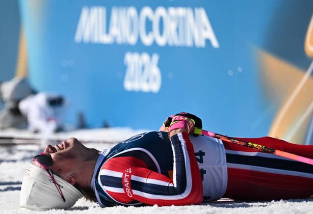 (260213) -- TESERO, Feb. 13, 2026 -- Johannes Hoesflot Klaebo of Norway reacts after finishing during the Cross-Country Skiing Men s 10km Interval Start Free at the Milano Cortina 2026 Olympic Winter games, Winterspiele,Spiele, Summer games in Tesero, Italy, Feb. 13, 2026. ) (MICO2026)ITALY-TESERO-OLYMPIC WINTER GAMES-CROSS-COUNTRY-SKIING-MEN S 10KM INTERVAL START FREE HexCanling 