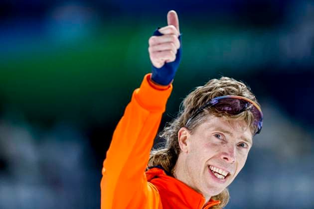 Jorrit Bergsma of the Netherlands celebrates after Men s 10000m, Milano Cortina 2026 Winter Olympics: Day 7, Speed skating, Eisschnelllauf - Milano Cortina 2026 Winter Olympics: Day 7, Milano Speed Skating Stadium, February 13, 2026, Milan, Italy.
