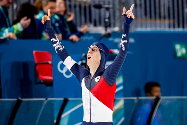 Metodej Jilek of Czechia celebrates after Men s 10000m, Milano Cortina 2026 Winter Olympics: Day 7, Speed skating, Eisschnelllauf - Milano Cortina 2026 Winter Olympics: Day 7, Milano Speed Skating Stadium, February 13, 2026, Milan, Italy.