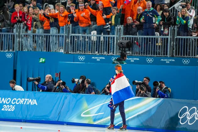 2026-02-13 - Milano Cortina 2026 Winter Olympics 10000m Men MILAN, ITALY - FEBRUARY 13: Jorrit Bergsma of Netherlands during the 10000m Men on the Milano Cortina 2026 Winter Olympics at the Milano Speed skating, Eisschnelllauf Arena on February 13, 2026 in Milan, Italy Milan Milano Speed Skating Arena Italy Content not available for redistribution in The Netherlands directly or indirectly through any third parties. Copyright: xAndrexWeeningx