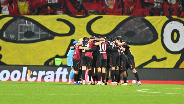 13 02 2026 Soccer Season 2025 2026 2 Soccer Bundesliga 22 Matchday 1 FC Nürnberg FCN Club Karlsruher SC KSC Sportfoto Zink xwoxzix DFL regulations prohibit any use of photographs as image sequences and or quasi video only for editorial use Teamkreis Mannschaft Team FCN vor Choreo Choreografie Clubfans Fans Fanblock