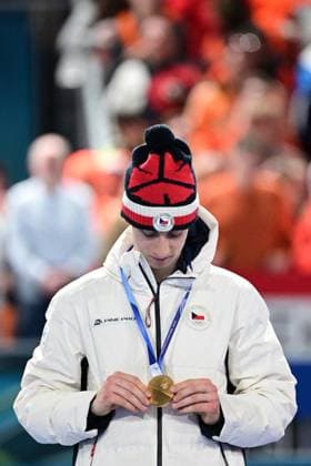 XXV Winter Olympic Games, Olympische Spiele, Olympia, OS in Milan, Italy, on February 13, 2026. Speed skating, Eisschnelllauf Men s 10000m. Metodej Jilek from Czech Republic celebrates victory. (CTKxPhoto MichalxKamaryt) CTKPhotoP2026021309093  CTKPhotoP2026021309093