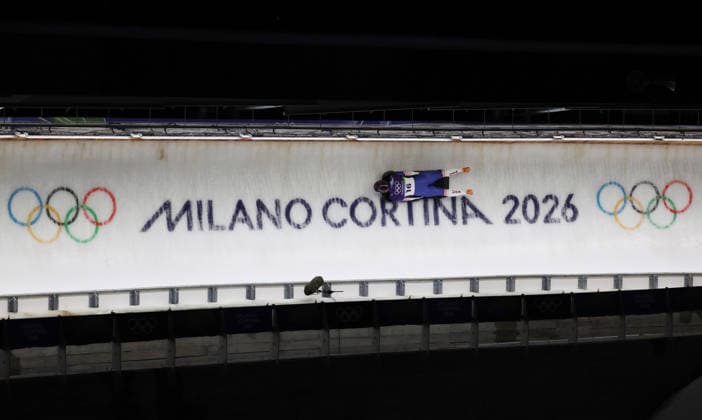 USA s Ro Mystique competes in the Women s Skeleton at the 2026 Winter Olympics in Cortina, Italy on Friday February 13, 2026.  OLY20260213651 HUGOxPHILPOTT