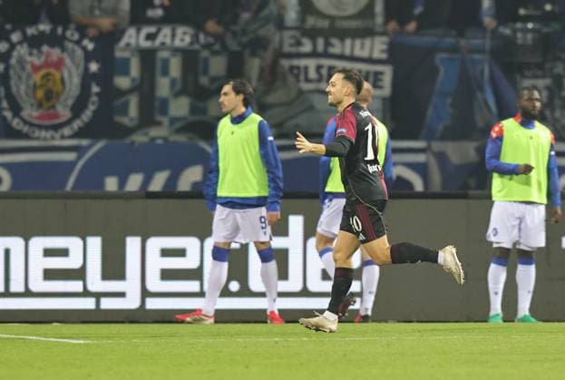 13 02 2026 Soccer Season 2025 2026 2 Soccer Bundesliga 22 Matchday 1 FC Nürnberg FCN Club Karlsruher SC KSC Sportfoto Zink DaMa xdaxmax DFL regulations prohibit any use of photographs as image sequences and or quasi video only for editorial use Jubel Freude Torjubel nach Tor zum 2 0 Julian Justvan 10, 1 FC Nürnberg FCN jubelt freut sich Torschütze Julian Justvan 10, 1 FC Nürnberg FCN