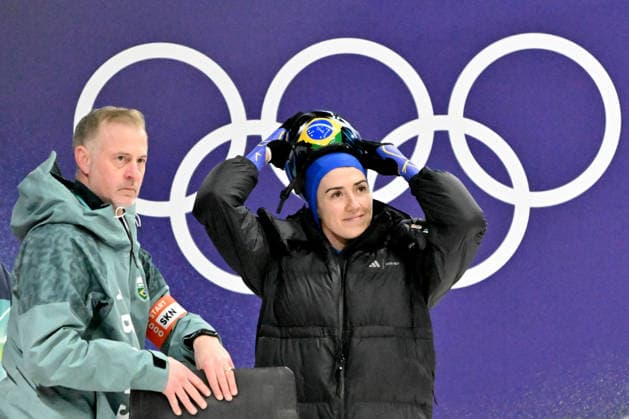 Cortina d Ampezzo, Italy, February 13th 2026. Nicole Rocha Silveira of Brazil before the Skeleton Women’s heat 1 and 2 races of the Olympic Winter games, Winterspiele,Spiele, Summer games 2026 in Cortina d Ampezzo, Italy. (Photo by Igor Kupljenik Sports Press Photo)  Copyright: xIgorxKupljenikx xSPPx Sportspressphoto_SPR92213