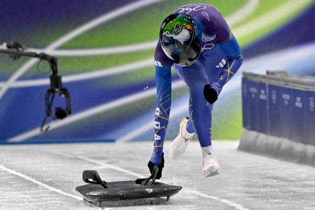 Cortina d Ampezzo, Italy, February 13th 2026. Nicole Rocha Silveira of Brazil in action during the Skeleton Women’s heat 1 and 2 races of the Olympic Winter games, Winterspiele,Spiele, Summer games 2026 in Cortina d Ampezzo, Italy. (Photo by Igor Kupljenik Sports Press Photo)  Copyright: xIgorxKupljenikx xSPPx Sportspressphoto_SPR92216