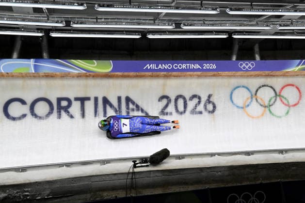 Cortina d Ampezzo, Italy, February 13th 2026. Nicole Rocha Silveira of Brazil in action during the Skeleton Women’s heat 1 and 2 races of the Olympic Winter games, Winterspiele,Spiele, Summer games 2026 in Cortina d Ampezzo, Italy. (Photo by Igor Kupljenik Sports Press Photo)  Copyright: xIgorxKupljenikx xSPPx Sportspressphoto_SPR92220