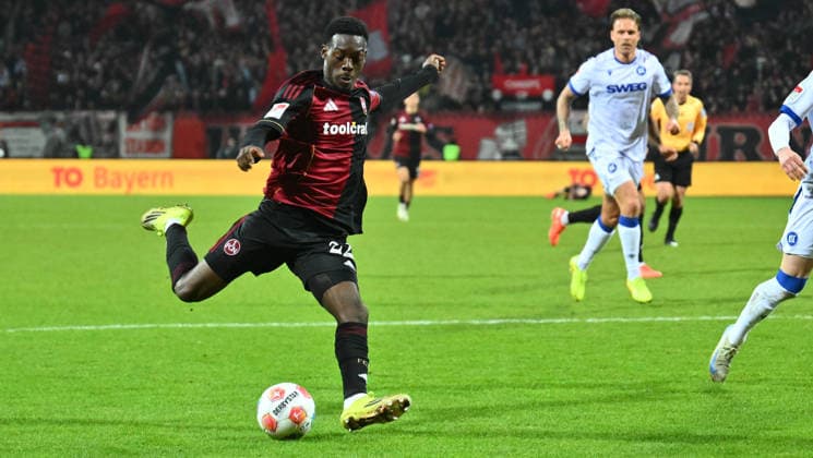 13 02 2026 Soccer Season 2025 2026 2 Soccer Bundesliga 22 Matchday 1 FC Nürnberg FCN Club Karlsruher SC KSC Sportfoto Zink xwoxzix DFL regulations prohibit any use of photographs as image sequences and or quasi video only for editorial use Rabby Nzingoula 22, 1 FC Nürnberg FCN