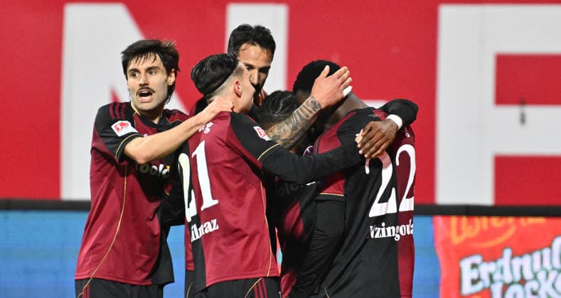 13 02 2026 Soccer Season 2025 2026 2 Soccer Bundesliga 22 Matchday 1 FC Nürnberg FCN Club Karlsruher SC KSC Sportfoto Zink xwoxzix DFL regulations prohibit any use of photographs as image sequences and or quasi video only for editorial use Torjubel Jubel nach Treffer Tor Torschuß zum 3 0 durch Mohamed Ali Zoma 23, 1 FC Nürnberg FCN Tom Baack 5, 1 FC Nürnberg FCN Berkay Yilmaz 21, 1 FC Nürnberg FCN n 33 Mohamed Ali Zoma 23, 1 FC Nürnberg FCN Rabby Nzingoula 22, 1 FC Nürnberg FCN
