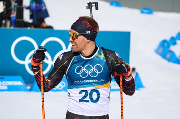 Antholz, Italien 13. Februar 2026: Biathlon Sprint Männer 10 km - Olympia 2026 Im Bild: David Zobel (GER) Anterselva Biathlon Arena *** Antholz, Italy 13 February 2026 Biathlon Sprint Men 10 km Olympia 2026 In the picture David Zobel GER Anterselva Biathlon Arena Copyright: xFotostandx xHettichx