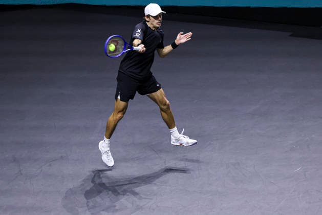 ABN AMRO Open 2026 - Quarter Finals Alex de Minaur of Australia spotted in action during the tennis game at the Men s Single category, a match against Botic van de Zandschulp of the Netherlands at the indoor ATP500 tournament ABN AMRO Open 2026 in Ahoy arena venue. Rotterdam, the Netherlands on February 13, 2026 Rotterdam Netherlands  Copyright: xNicolasxEconomoux originalFilename:economou-notitle260213_npJ9Q.jpg