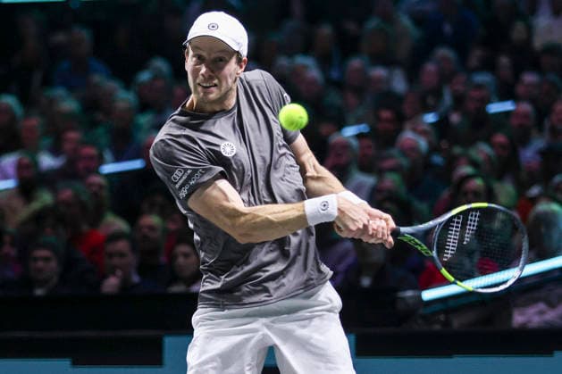 ABN AMRO Open 2026 - Quarter Finals Botic van de Zandschulp of the Netherlands spotted in action during the tennis game at the Men s Single category, a match against Alex de Minaur of Australia at the indoor ATP500 tournament ABN AMRO Open 2026 in Ahoy arena venue. Rotterdam, the Netherlands on February 13, 2026 Rotterdam Netherlands  Copyright: xNicolasxEconomoux originalFilename:economou-notitle260213_npkO7.jpg
