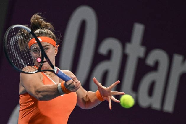 Qatar TotalEnergies Open 2026 - Day Five DOHA, QATAR FEBRUARY 13: Karolina Muchova of the Czechia competes against Maria Sakkari of Greece in the semifinal on Day Six of the Qatar TotalEnergies Open, part of the Hologic WTA, Tennis Damen Tour, at the Khalifa International Tennis and Squash Complex on February 13, 2026 in Doha, Qatar. Doha Qatar  Copyright: xArturxWidakx originalFilename:widak-qatartot260213_npCDQ.jpg