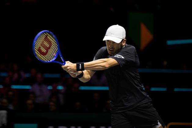 ROTTERDAM, NETHERLANDS - FEBRUARY 13: Alex de Minaur of Australia in action against Botic van de Zandschulp of the Netherlands during the Quarter-finals of the ABN AMRO Open at Rotterdam Ahoy on February 13, 2026 in Rotterdam, Netherlands. Credit: Andy Astfalck Netherlands Copyright: xAndyxAstfalckx