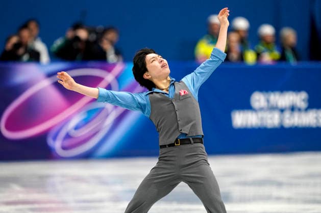 Kao Miura of Japan performs his routine during the Men s Single Figure skating, Eiskunstlauf Final at the Milano Figure Skating Arena in Milan, Italy on Friday, February 13, 2026. Miura scored a 246.88.  OLY20260213402 RICHARDxELLIS