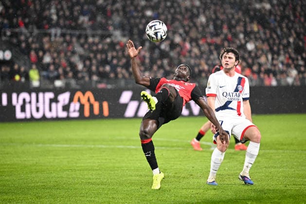 Stade Rennais FC v Paris Saint-Germain - Ligue 1 McDonald s 2025 2026 87 Joao NEVES (psg) - 18 Mahamadou NAGIDA (srfc) during the Ligue 1 McDonald s match between Rennes and Paris at Roazhon Park on February 13, 2026 in Rennes, France. Rennes France  Copyright: xFEPx 776348291