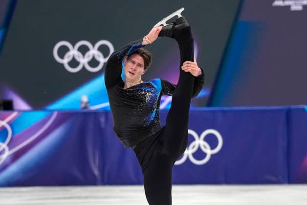Vladimir Samoilov of Poland performs his routine during the Men s Single Figure skating, Eiskunstlauf Final at the Milano Figure Skating Arena in Milan, Italy on Friday, February 13, 2026. Samoilov scored a 222.25.  OLY20260213403 RICHARDxELLIS