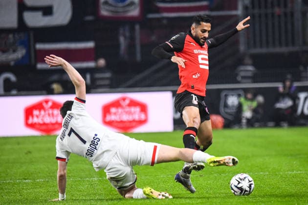 FOOTBALL : Stade Rennais vs Paris SG - Ligue 1 - JournÃ e 22 - 13 02 2026 Khvicha Kvaratskhelia (Paris SG) Moussa Tamari (Stade Rennais) RennesFrance  Copyright: xBaptistexAutissierx