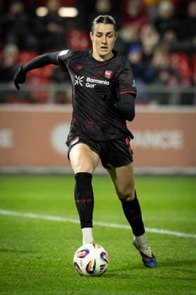 Womens Soccer Bundesliga Bayer 04 Leverkusen 1 FC Köln, 13 02 2026 Selina Ostermeier Bayer 04 Leverkusen, 2 Bayer 04 Leverkusen 1 FC Köln on matchday 18 of the Google Pixel Womens Bundesliga on 13 02 2026 at the Ulrich Haberland Stadium in Leverkusen North Rhine-Westphalia DFL REGULATIONS PROHIBIT ANY USE OF PHOTOGRAPHS AS IMAGE SEQUENCES AND OR QUASI VIDEO Copyright: xBEAUTIFULxSPORTS AxelxKohringx