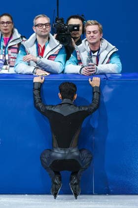 ITALY, MILAN - FEBRUARY 13, 2026: Figure skater Donovan Carrillo of Mexico is seen during the men s free skating event at the 2026 Winter Olympic Games, Olympische Spiele, Olympia, OS at Milano Ice Skating Arena. Mikhail Tereshchenko TASS  88650769