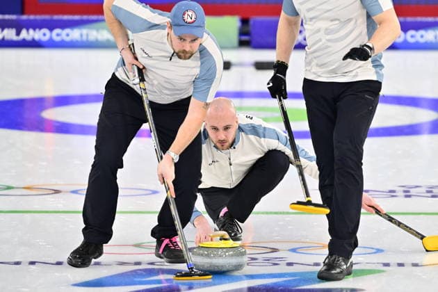 CORTINA, ITALY 20260213 Norway players during the men s group stage match between the Czech Republic and Norway in the Olympic curling in Cortina. *** The image is included in the SPORTS PACKAGE. For others PAYMENT IMAGE ** CORTINA ITALY x10030x *** CORTINA, ITALY 20260213 Norway players during the men s group stage match between the Czech Republic and Norway in the Olympic curling in Cortina The image is included in the SPORTS PACKAGE For others PAYMENT IMAGE CORTINA ITALY x10030x  Copyright: xJonasxEkströmer TTx 2026 MEN S CURLING OLYMPICS CZECH REPUBLIC-NORWAY