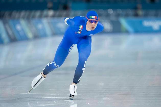 13th February 2026; Milan, Italy, 2026 Winter Olympic Games, Olympische Spiele, Olympia, OS Day Eight; Speed & x200b;& x200b;Skating Men s 10,000m Riccardo Lorello of Team Italy  BestxImages Content restricted for UK based newspaper