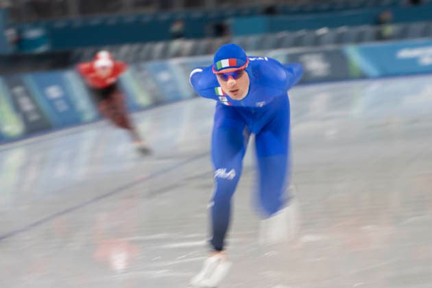 13th February 2026; Milan, Italy, 2026 Winter Olympic Games, Olympische Spiele, Olympia, OS Day Eight; Speed & x200b;& x200b;Skating Men s 10,000m Riccardo Lorello of Team Italy  BestxImages Content restricted for UK based newspaper