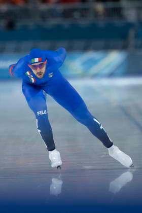 13th February 2026; Milan, Italy, 2026 Winter Olympic Games, Olympische Spiele, Olympia, OS Day Eight; Speed & x200b;& x200b;Skating Men s 10,000m Davide Ghiotto of Team Italy  BestxImages Content restricted for UK based newspaper