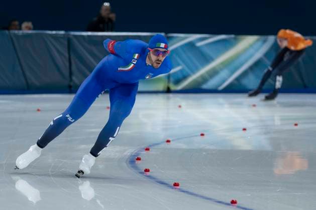 13th February 2026; Milan, Italy, 2026 Winter Olympic Games, Olympische Spiele, Olympia, OS Day Eight; Speed & x200b;& x200b;Skating Men s 10,000m Davide Ghiotto of Team Italy  BestxImages Content restricted for UK based newspaper