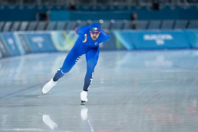 13th February 2026; Milan, Italy, 2026 Winter Olympic Games, Olympische Spiele, Olympia, OS Day Eight; Speed & x200b;& x200b;Skating Men s 10,000m Davide Ghiotto of Team Italy  BestxImages Content restricted for UK based newspaper