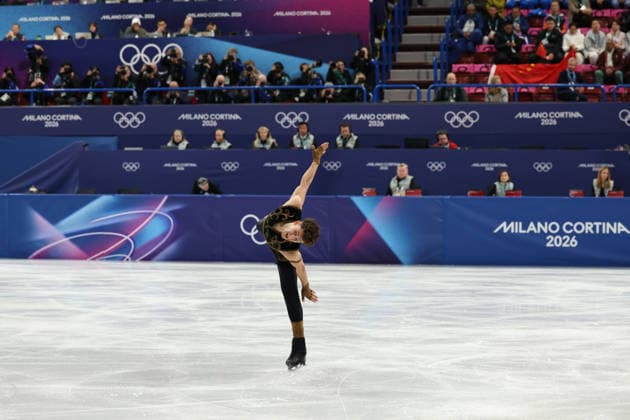 February 13, 2026, Milan, Lombardy, Italy: LUKAS BRITSCHGI of Switzerland skates his Free Skating program in the Men Single Skating of the Figure skating, Eiskunstlauf at the Milano Cortina 2026 Winter Olympic Games, Olympische Spiele, Olympia, OS Olympics 2026: Milano Cortina: Figure Skating Men Single Skating  - ZUMAc179 20260213_oly_c179_188 Copyright: xMickaelxChavetx