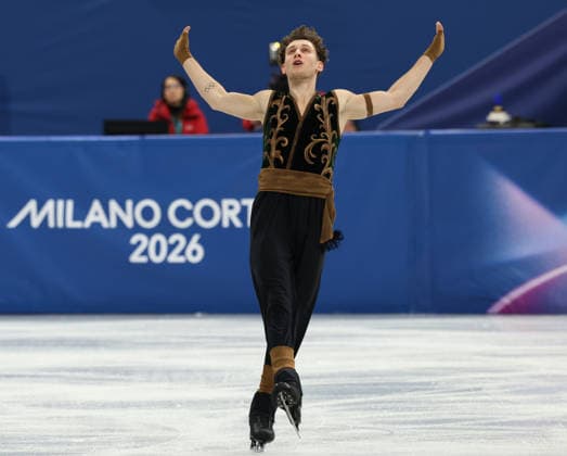 February 13, 2026, Milan, Lombardy, Italy: LUKAS BRITSCHGI of Switzerland skates his Free Skating program in the Men Single Skating of the Figure skating, Eiskunstlauf at the Milano Cortina 2026 Winter Olympic Games, Olympische Spiele, Olympia, OS Milan Italy - ZUMAc179 20260213_oly_c179_191 Copyright: xMickaelxChavetx