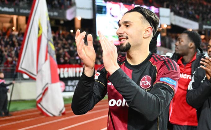 13 02 2026 Soccer Season 2025 2026 2 Soccer Bundesliga 22 Matchday 1 FC Nürnberg FCN Club Karlsruher SC KSC Sportfoto Zink xwoxzix DFL regulations prohibit any use of photographs as image sequences and or quasi video only for editorial use Berkay Yilmaz 21, 1 FC Nürnberg FCN Jubel Freude nach Spielende