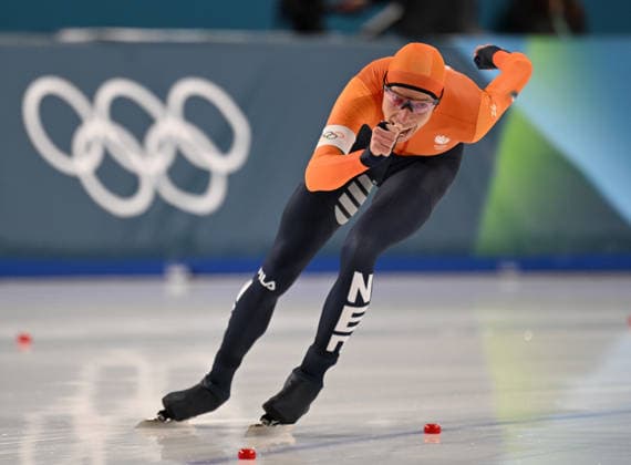 (260213) -- MILAN, Feb. 13, 2026 -- Jorrit Bergsma of the Netherlands competes during the Speed skating, Eisschnelllauf men s 10000m event at the Milan-Cortina 2026 Olympic Winter games, Winterspiele,Spiele, Summer games in Milan, Italy, Feb. 13, 2026. ) (MICO2026)ITALY-MILAN-OLYMPIC WINTER GAMES-SPEED SKATING-MEN S 10000M WuxWei 