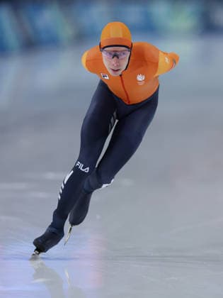 (260213) -- MILAN, Feb. 13, 2026 -- Jorrit Bergsma of the Netherlands competes during the Speed skating, Eisschnelllauf men s 10000m event at the Milan-Cortina 2026 Olympic Winter games, Winterspiele,Spiele, Summer games in Milan, Italy, Feb. 13, 2026. ) (MICO2026)ITALY-MILAN-OLYMPIC WINTER GAMES-SPEED SKATING-MEN S 10000M DuxXiaoyi 