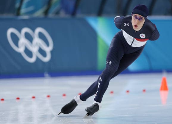 (260213) -- MILAN, Feb. 13, 2026 -- Metodej Jilek of the Czech Republic competes during the Speed skating, Eisschnelllauf men s 10000m event at the Milan-Cortina 2026 Olympic Winter games, Winterspiele,Spiele, Summer games in Milan, Italy, Feb. 13, 2026. ) (MICO2026)ITALY-MILAN-OLYMPIC WINTER GAMES-SPEED SKATING-MEN S 10000M DuxXiaoyi 