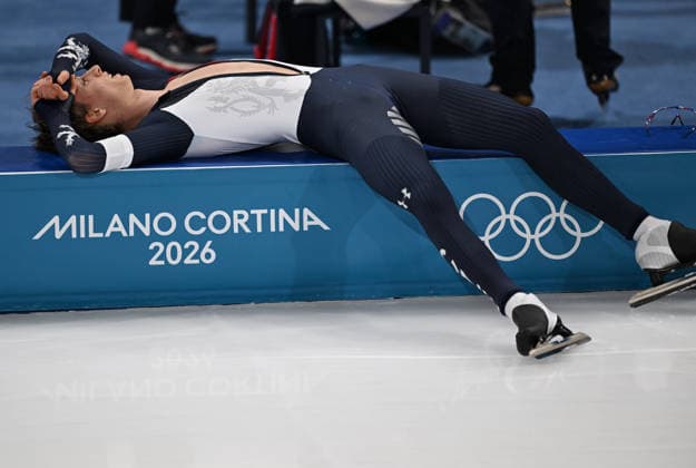 (260213) -- MILAN, Feb. 13, 2026 -- Metodej Jilek of the Czech Republic reacts after the Speed skating, Eisschnelllauf men s 10000m event at the Milan-Cortina 2026 Olympic Winter games, Winterspiele,Spiele, Summer games in Milan, Italy, Feb. 13, 2026. ) (MICO2026)ITALY-MILAN-OLYMPIC WINTER GAMES-SPEED SKATING-MEN S 10000M WuxWei 