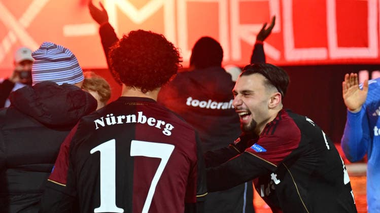 13 02 2026 Soccer Season 2025 2026 2 Soccer Bundesliga 22 Matchday 1 FC Nürnberg FCN Club Karlsruher SC KSC Sportfoto Zink xwoxzix DFL regulations prohibit any use of photographs as image sequences and or quasi video only for editorial use Berkay Yilmaz 21, 1 FC Nürnberg FCN Jubel Freude nach Spielende