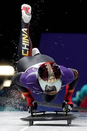 China ™s CHEN Wenhao during Skeleton Men at the Cortina Sliding Centre at the Milano Cortina 2026 Winter Olympics, in Cortina (Italy) February 10 , 2026 (Spada LaPresse)  Copyright: xSpada LaPressex