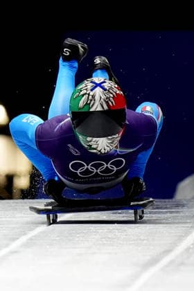Italy ™s BAGNIS Amedeo during Skeleton Men at the Cortina Sliding Centre at the Milano Cortina 2026 Winter Olympics, in Cortina (Italy) February 10 , 2026 (Spada LaPresse)  Copyright: xSpada LaPressex